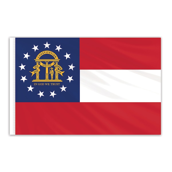 Georgia Indoor Nylon Flag 5'x8' with Gold Fringe